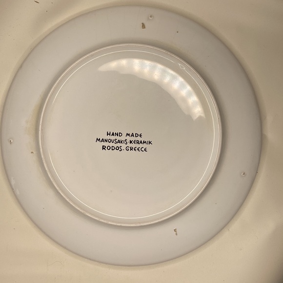 Manousakis Keramik pottery, handmade plate, Rhodes Greece - Picture 2 of 3